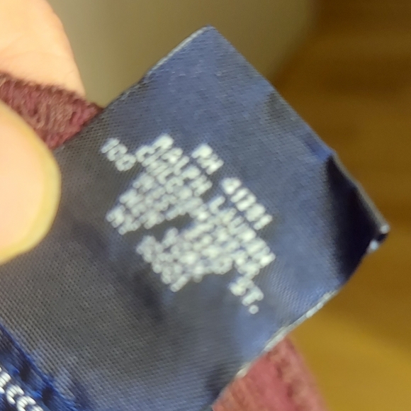 Ralph Lauren Ruffled Burgundy Long Sleeve Top - Picture 5 of 5